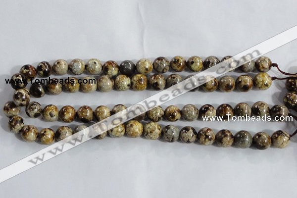 CAA392 15.5 inches 6mm round fire crackle agate beads wholesale