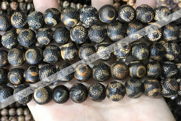 CAA3927 15 inches 12mm round tibetan agate beads wholesale