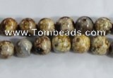 CAA393 15.5 inches 8mm round fire crackle agate beads wholesale