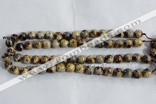 CAA393 15.5 inches 8mm round fire crackle agate beads wholesale