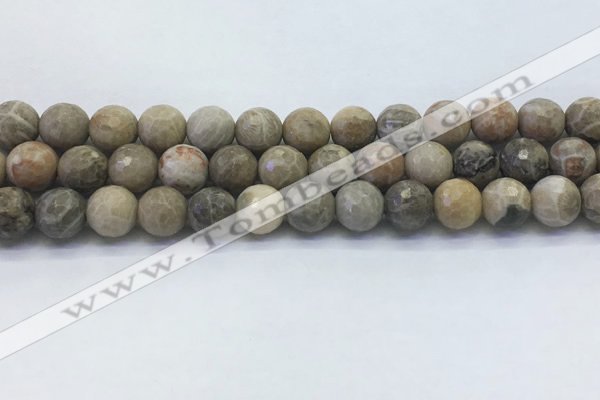 CAA3963 15.5 inches 10mm faceted round chrysanthemum agate beads