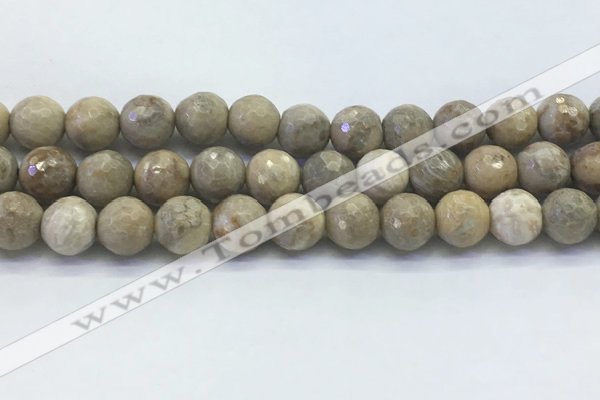 CAA3964 15.5 inches 12mm faceted round chrysanthemum agate beads