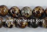 CAA397 15.5 inches 16mm round fire crackle agate beads wholesale