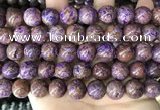 CAA4005 15.5 inches 14mm round purple crazy lace agate beads