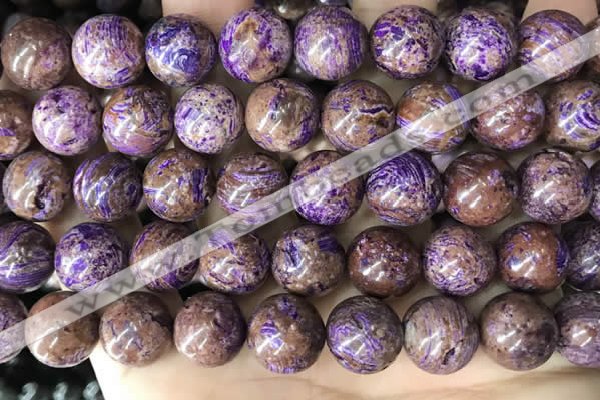 CAA4006 15.5 inches 16mm round purple crazy lace agate beads