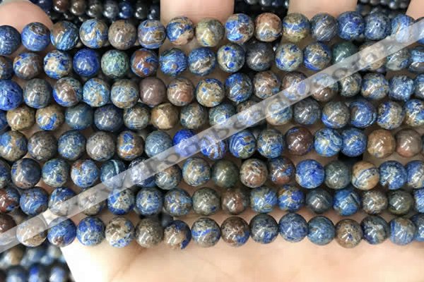 CAA4009 15.5 inches 6mm round blue crazy lace agate beads