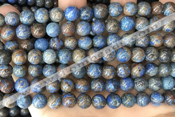 CAA4010 15.5 inches 8mm round blue crazy lace agate beads