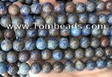 CAA4011 15.5 inches 10mm round blue crazy lace agate beads