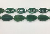 CAA4069 15.5 inches 30*50mm flat teardrop green agate gemstone beads