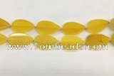 CAA4077 15.5 inches 30*50mm flat teardrop yellow agate gemstone beads