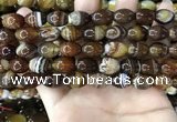 CAA4159 15.5 inches 10*14mm rice line agate beads wholesale