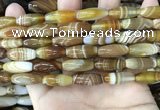 CAA4165 15.5 inches 8*20mm rice line agate beads wholesale