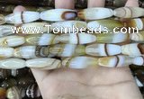 CAA4166 15.5 inches 10*30mm rice line agate beads wholesale