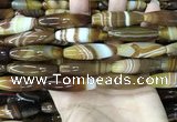 CAA4167 15.5 inches 10*30mm rice line agate beads wholesale