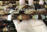 CAA4168 15.5 inches 12*40mm rice line agate beads wholesale