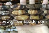 CAA4169 15.5 inches 14*40mm rice line agate beads wholesale