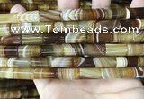 CAA4179 15.5 inches 8*16mm tube line agate beads wholesale