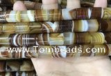 CAA4182 15.5 inches 12*13mm tube line agate beads wholesale