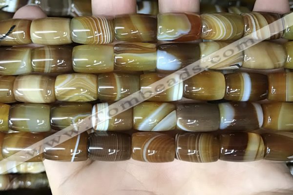CAA4186 15.5 inches 10*14mm drum line agate gemstone beads