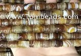 CAA4196 15.5 inches 9*14mm carved drum line agate gemstone beads