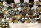 CAA4213 15.5 inches 13*18mm oval line agate beads wholesale