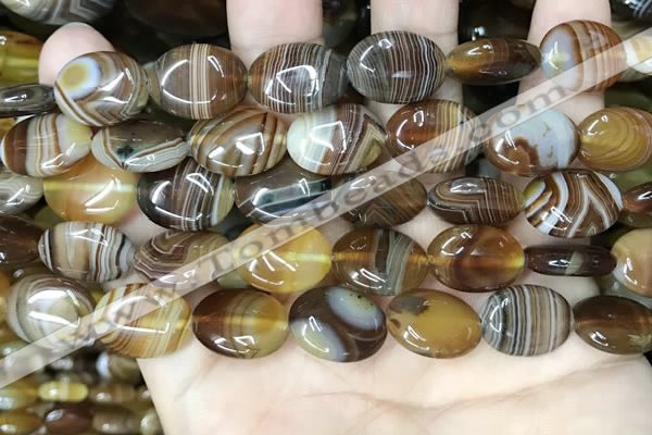 CAA4213 15.5 inches 13*18mm oval line agate beads wholesale