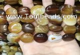 CAA4214 15.5 inches 15*20mm oval line agate beads wholesale