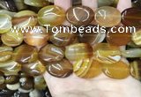 CAA4215 15.5 inches 18*25mm oval line agate beads wholesale