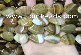 CAA4221 15.5 inches 18*25mm flat teardrop line agate beads wholesale