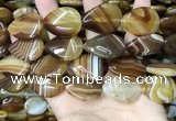 CAA4222 15.5 inches 22*30mm flat teardrop line agate beads wholesale