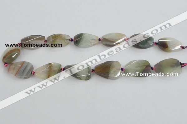 CAA427 22*30mm faceted & twisted teardrop agate druzy geode beads