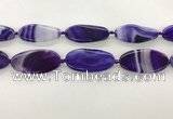 CAA4310 15.5 inches 25*50mm twisted oval line agate beads