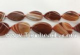 CAA4320 15.5 inches 30*40mm twisted oval line agate beads