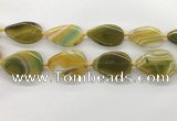 CAA4322 15.5 inches 30*40mm twisted oval line agate beads