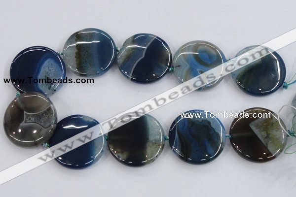 CAA433 15.5 inches 40mm flat round agate druzy geode beads