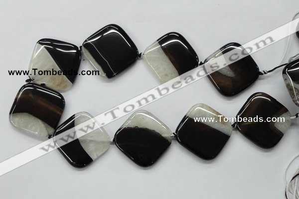 CAA435 15.5 inches 35*35mm diamond agate druzy geode beads