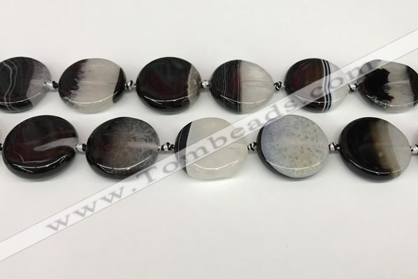 CAA4350 15.5 inches 25mm flat round agate druzy geode beads