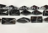 CAA4356 15.5 inches 18*35mm pyramid line agate beads wholesale