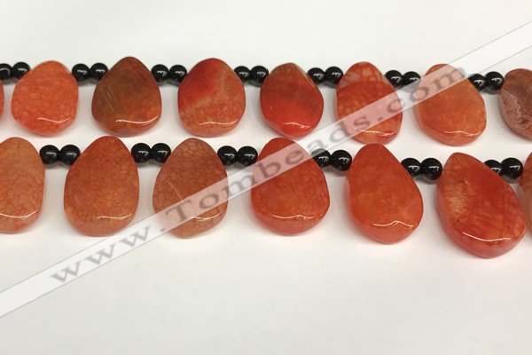 CAA4362 Top drilled 20*30mm freeform dragon veins agate beads