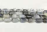 CAA4395 15.5 inches 15*20mm flat teardrop gray agate beads