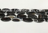 CAA4399 15.5 inches 16*30mm rectangle black banded agate beads