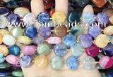 CAA4407 15.5 inches 15mm flat round agate druzy geode beads