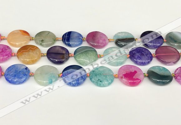 CAA4412 15.5 inches 20mm flat round agate druzy geode beads