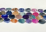 CAA4421 15.5 inches 15*20mm flat round agate druzy geode beads