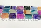 CAA4427 15.5 inches 15*20mm rectangle agate druzy geode beads