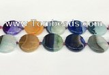 CAA4429 15.5 inches 30mm flat round agate druzy geode beads