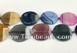 CAA4430 15.5 inches 35mm flat round agate druzy geode beads