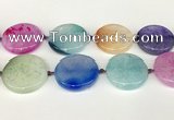 CAA4431 15.5 inches 35mm flat round agate druzy geode beads