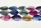 CAA4432 15.5 inches 25*35mm flat teardrop agate druzy geode beads