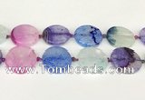 CAA4434 15.5 inches 30mm flat round agate druzy geode beads